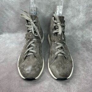 NAOT Oxygen High Top Casual Embellished Sneakers In Gray Marble Suede Sz 40 L 9